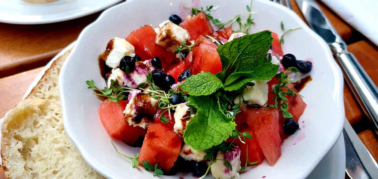 Colourful and fresh salad.