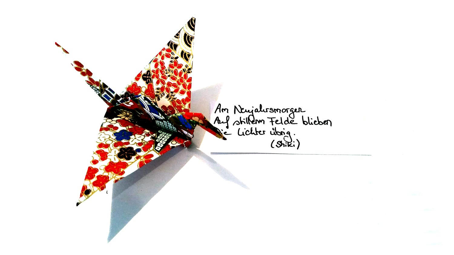 New Year's origami and haiku.